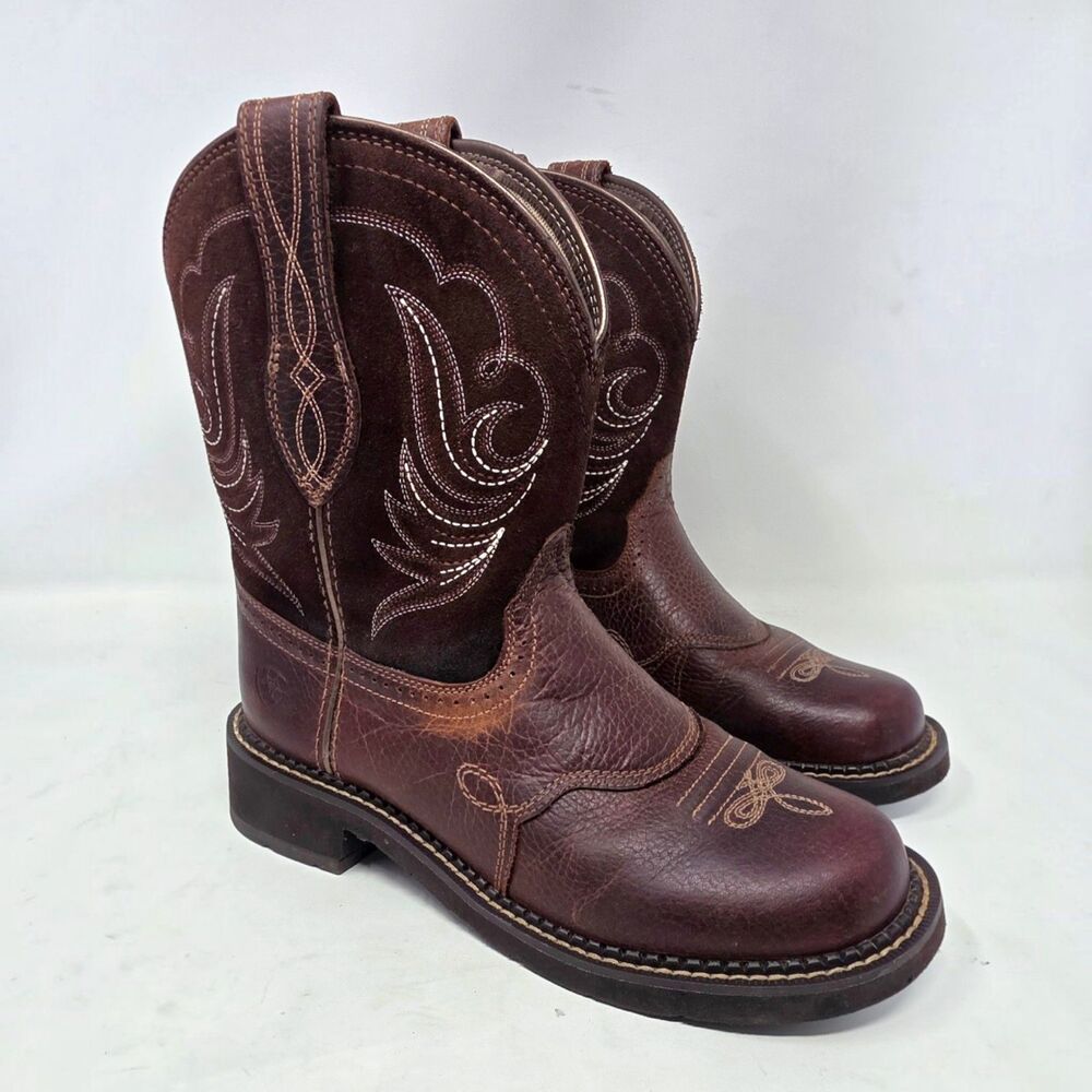 Ariat Fatbaby Heritage Dapper Brown Leather Western Boot Size 8.5 B 10029492